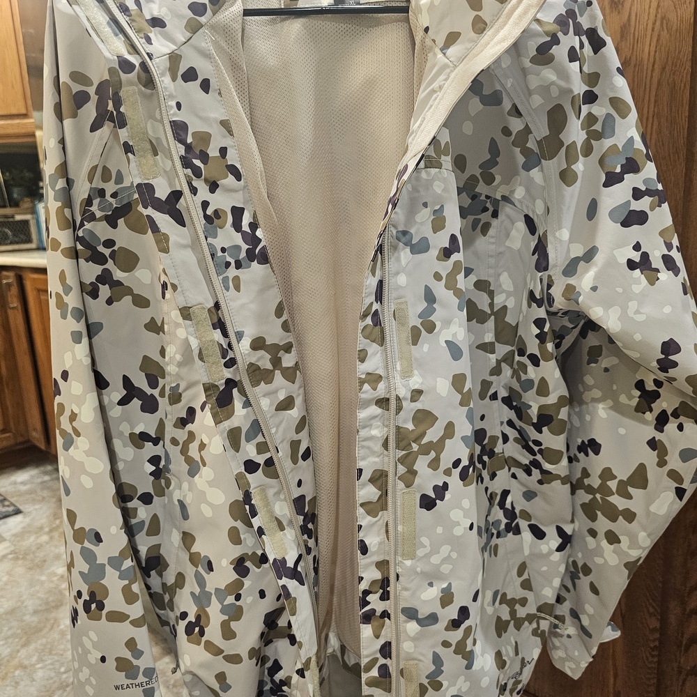 Eddie Bauer Women's Rain Jacket - Cream, Brown, Black And Green